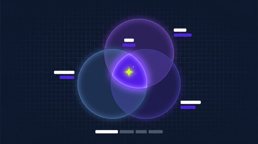 Venn diagram illustration of SEO, AEO, and GEO with the generative overlap highlighted.